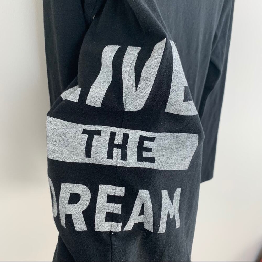 VICTORIAS SECRET T Shirt Long Sleeved Black Graphic Tee Live The Dream Y2K
